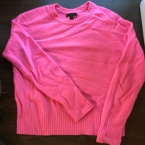 J.Crew Bubblegum Pink 100% Wool Crewneck Sweater